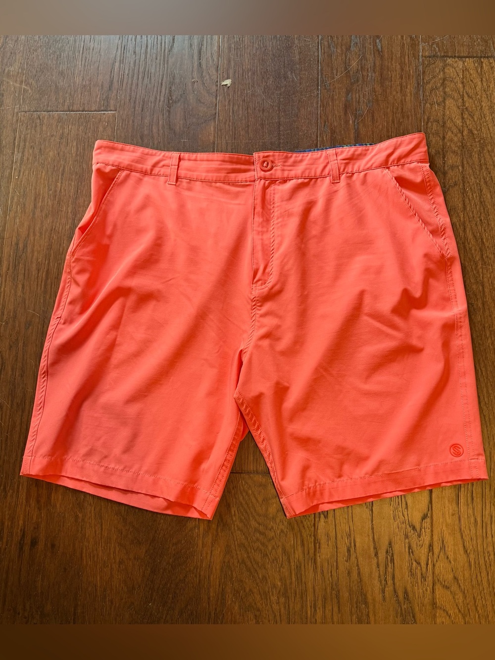 Scales Coral Orange Pink Swim Trunks - Mens Size 40